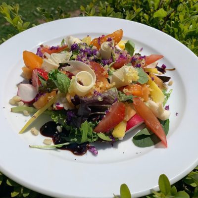 Photo des plats issus de la cuisine proposée par la Cheffe au Prieuré Saint Gabriel